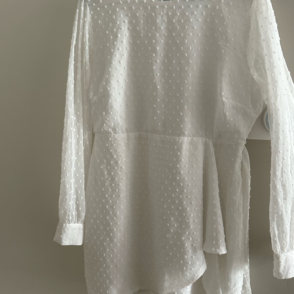 Lulus white dotted mini dress